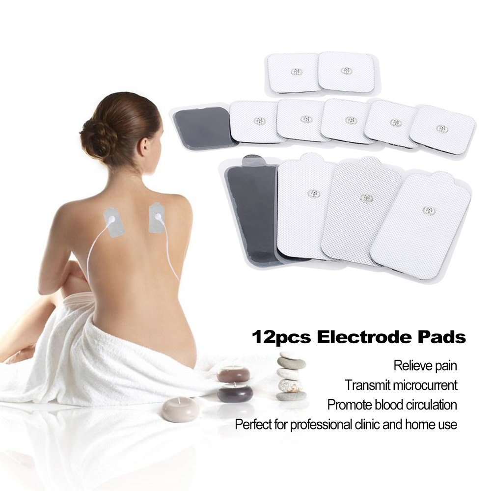 12pcs Nerve Stimulator Silicone Gel Electrode Pads Tens Electrodes Digital Therapy Machine Massage