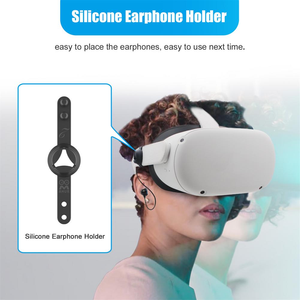 Vr Accessoires Voor Oculus Quest 2 Vr Headset Vervanging Wired In-Ear Oortelefoon Met S/M/L siliconen Oordopjes Caps & Wire Organizer