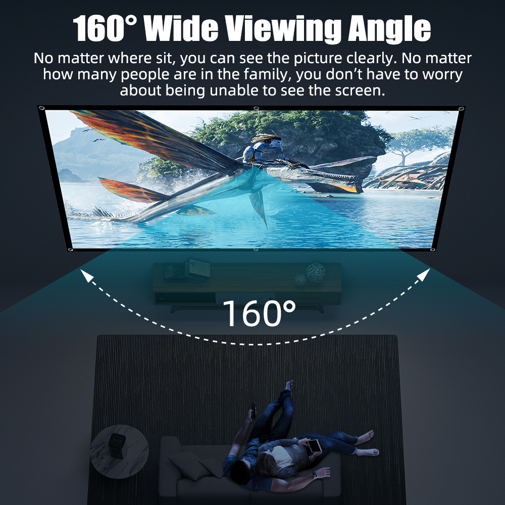 Goojodoq 100/80Inch Hd Anti-Licht Gordijn Projector Scherm 16:9 Binnen Ultra View Draagbare Opvouwbare 3d 4K Proyector Scherm