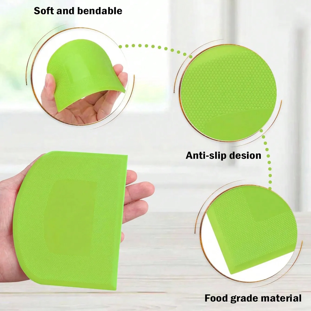 2 Stuks Cake Deeg Schraper Kom Voedselveilige Plastic Deeg Cutter Flexibele Bank Multifunctionele Voedsel Scrappers Voor Brood Deeg