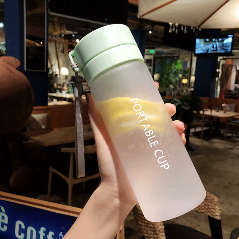 Water Bottle 600/800ml Protable Double Cup Cover Large Capacity Matte Water Cup Cute Water Bottle Items