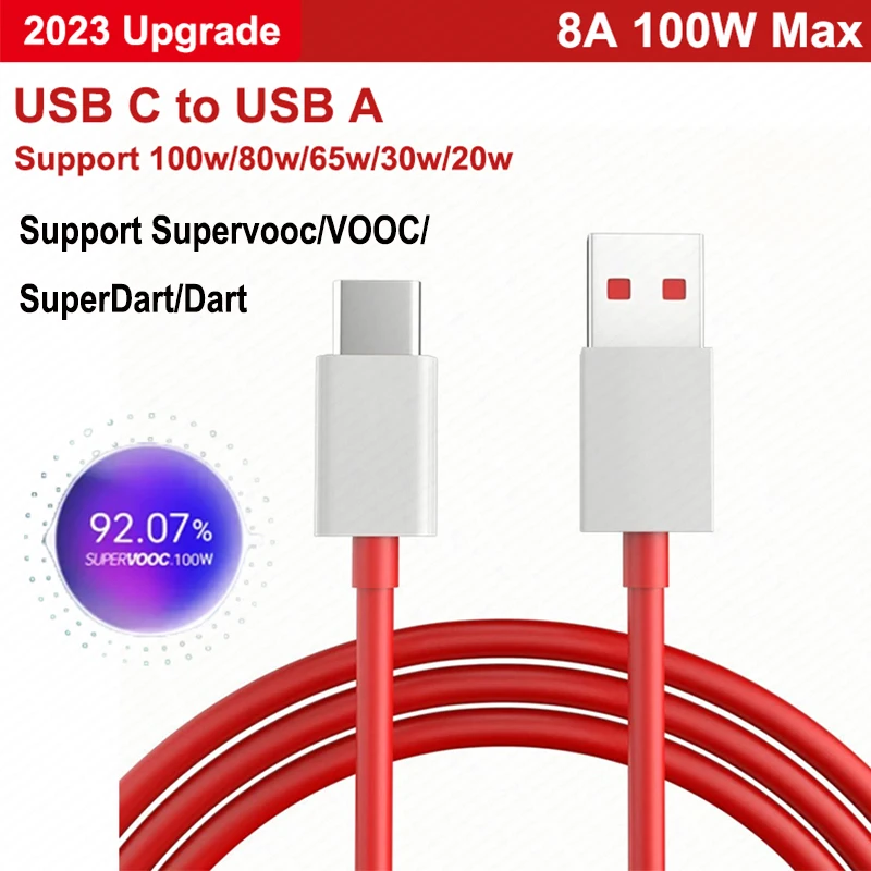 Realme câble d'origine 80W 65W 33W USB Type C Super Dart Vooc chargeur fil Compatible avec Realme GT NEO 3T 2 pro C55 C53 C51 8 1: Black / 3M