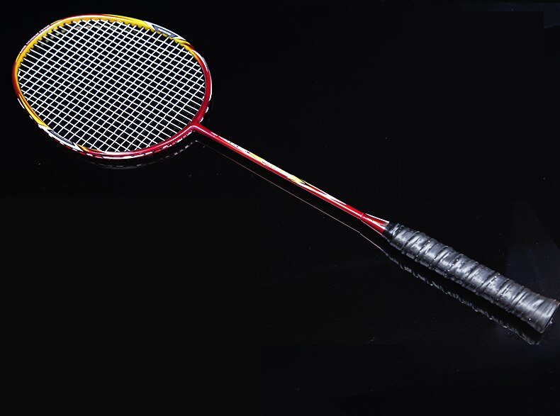 Competition Badminton Rackets Kit Two Offensive Full Carbon Fiber Padel Sport Racquettes G4 Rod Racquets With Bag: Red