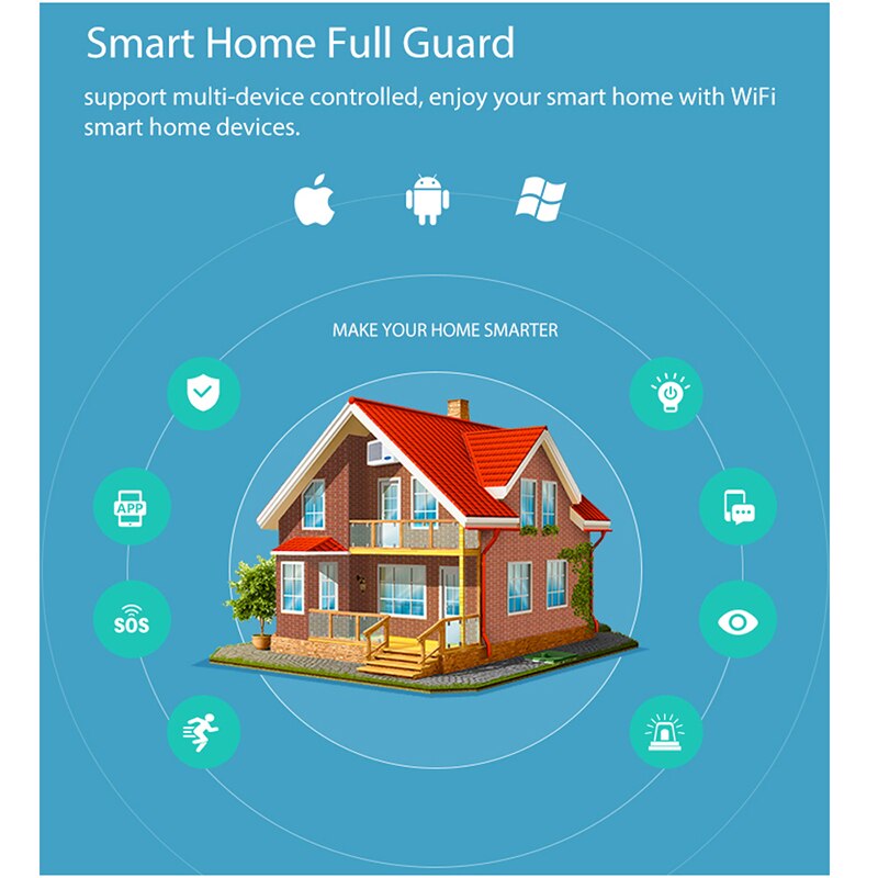 Coolcam wifi bevegelsessensor alarmdetektor pir bevegelsesdetektor for smart hjemmeautomasjon og appvarsling, trenger ingen hub