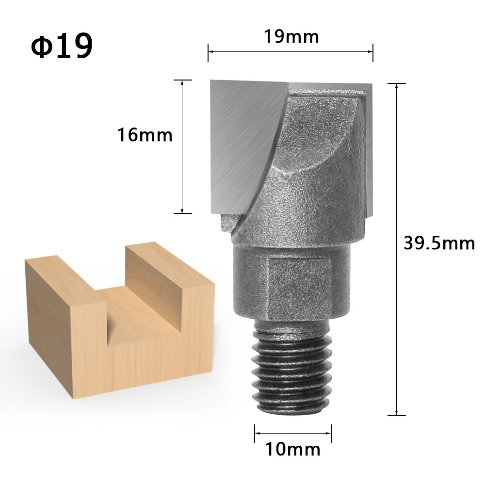 1pcs 10MM Shank CNC Cleaning bottom router bit Woodworking Tools two Screw thread cutter lock milling cutter: 10X19