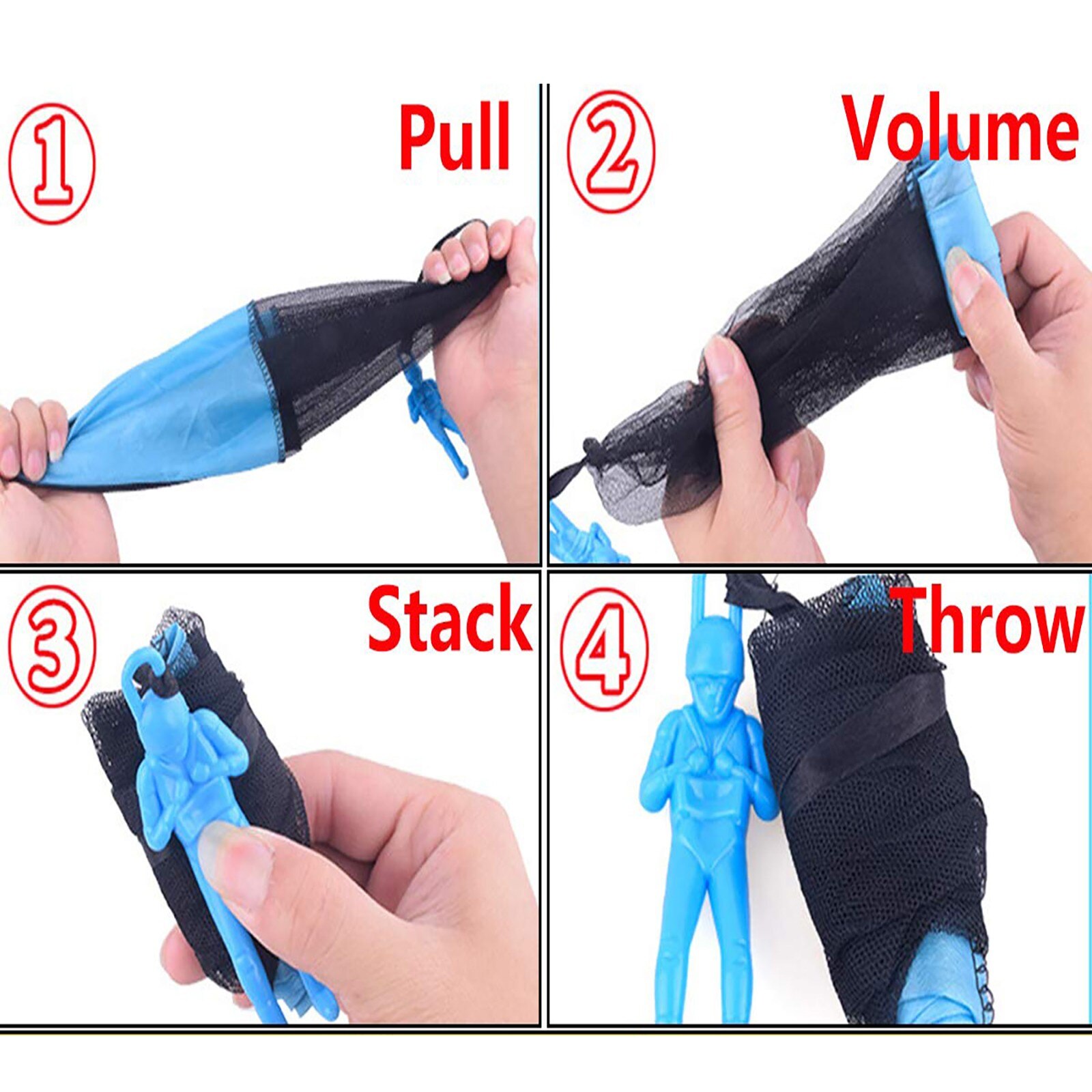 4Pc Hand Gooien Parachute Kids Outdoor Grappig Speelgoed Spel Educatief Speelgoed Voor Kinderen Vliegen Parachute Sport Mini Soldaat speelgoed