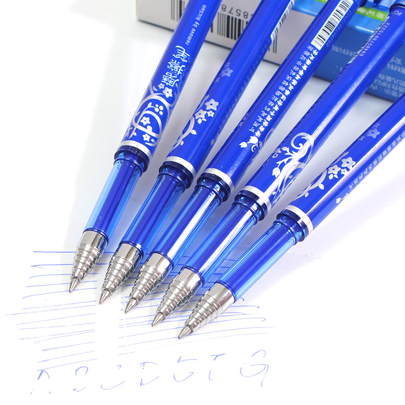 1 stk sletbar kuglepen  or 10 stk sletbar refill sæt stil vaskbar brevpapir penne skole kontor 0.5mm blå blæk gel pen