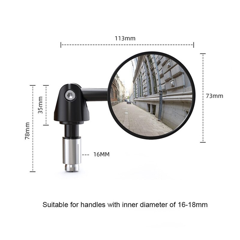 Motorfiets Achteruitkijkspiegel Stuur Vliegtuig Bolle Spiegel Motor Fiets Handvat Bar Side Terug Achteruitkijkspiegels Hoek Verstelbare