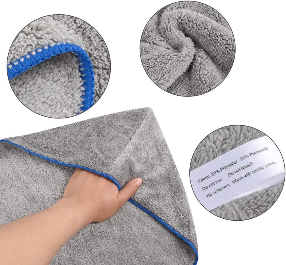 Toalla de baño de mascotas de microfibra, secado suave y ultraabsorbente con bolsillos de mano para perros y gatos pequeños, medianos y grandes, 16 pulgadas x 40 pulgadas