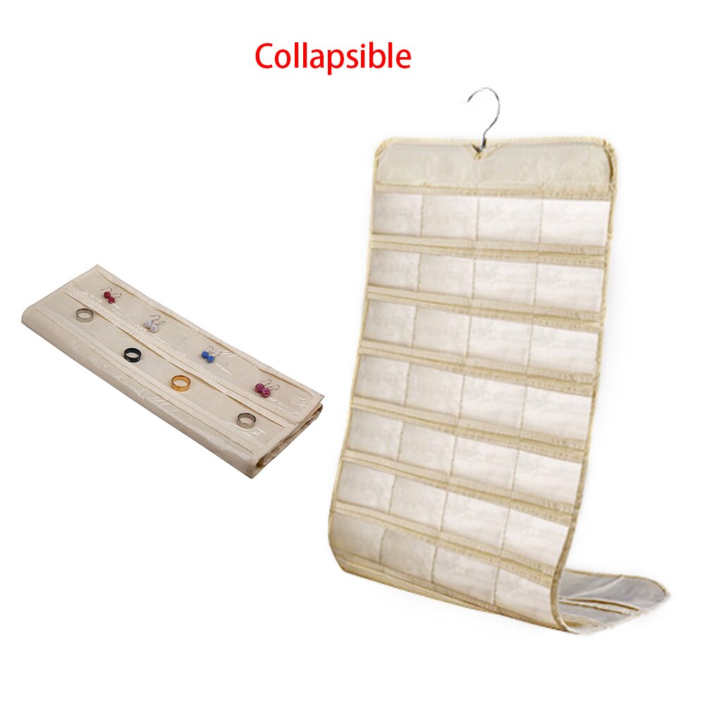 1 Uds 80 bolsillos organizador de joyas colgantes doble cara bolsa para guardar joyas para guardar pendientes bolsa de joyas