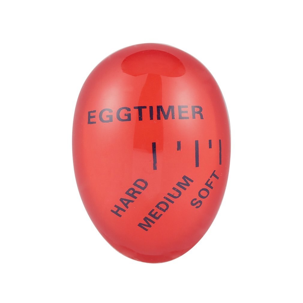 1pcs Egg Perfect Color Changing Timer Yummy Soft Hard Boiled Eggs Cooking Kitchen Eco-Friendly Resin Eggs Timer Red 56mm*45mm