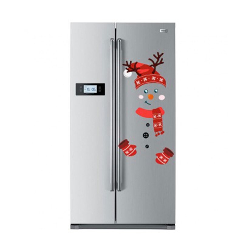 Waterproof Christmas Fridge Sticker DIY Cartoon Snowman Wall Sticker Cartoon Snowman PVC Wall Sticker For Kid Room