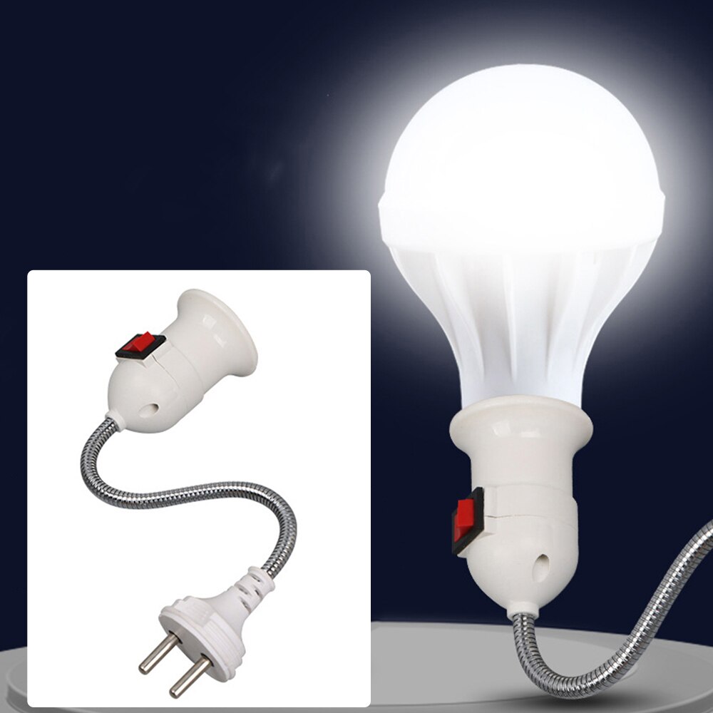 E27 EU Plug Adapter Convenient LED Light Socket Extension Converter With Switch Bulb Base for Home Kitchen Energy Saving Holder