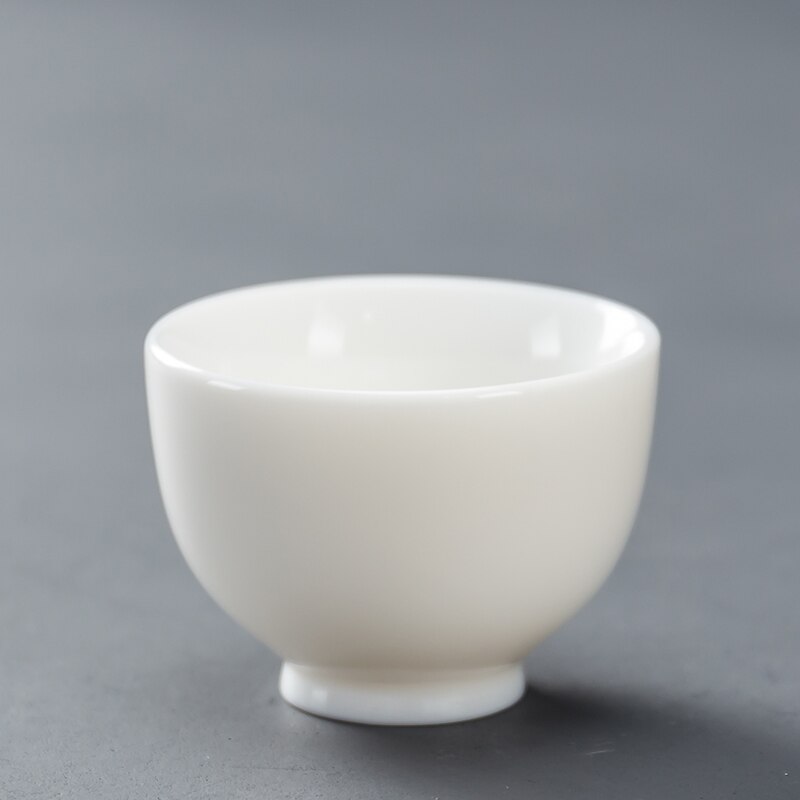 Dehua White Porcelain Teacup Chinese Handmade Ceramic Tea Set Teacup Master Cup Tea Bowl Drinkware Portable Personal Single Cup: I--55ml