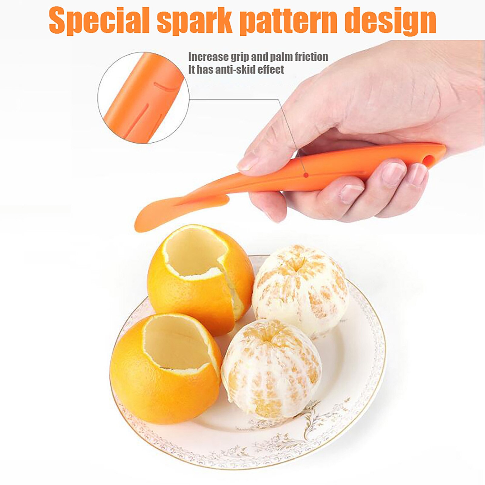 3Pcs Oranje Schillers Machine Keuken Gadgets Fruit Groente Gereedschap Gehumaniseerd Gebogen Handvat Fruit Gereedschap Keuken Gadget