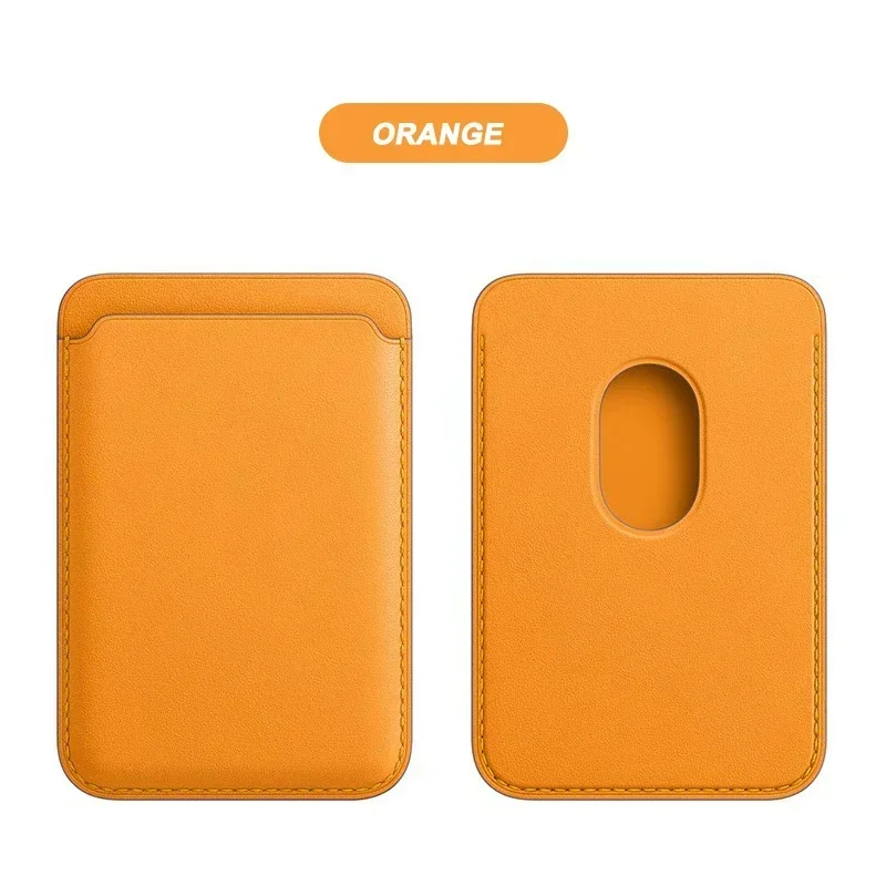 Mobilskal vanuoxin för iphone max mini serise magnetisk läder korthållare plånbok för apple magsafe fodral tillbehör mobilskal: Orange