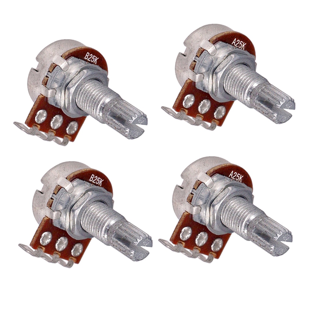 25K Guitar Bass Split Shaft Potentiometer for Volume or Tone for electric guitar with 18mm potentiometer