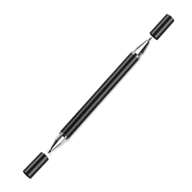Universal Capacitive Pen Dual Head Soft Nibs Touch Screen Tablets Stylus 2 Heads: Black