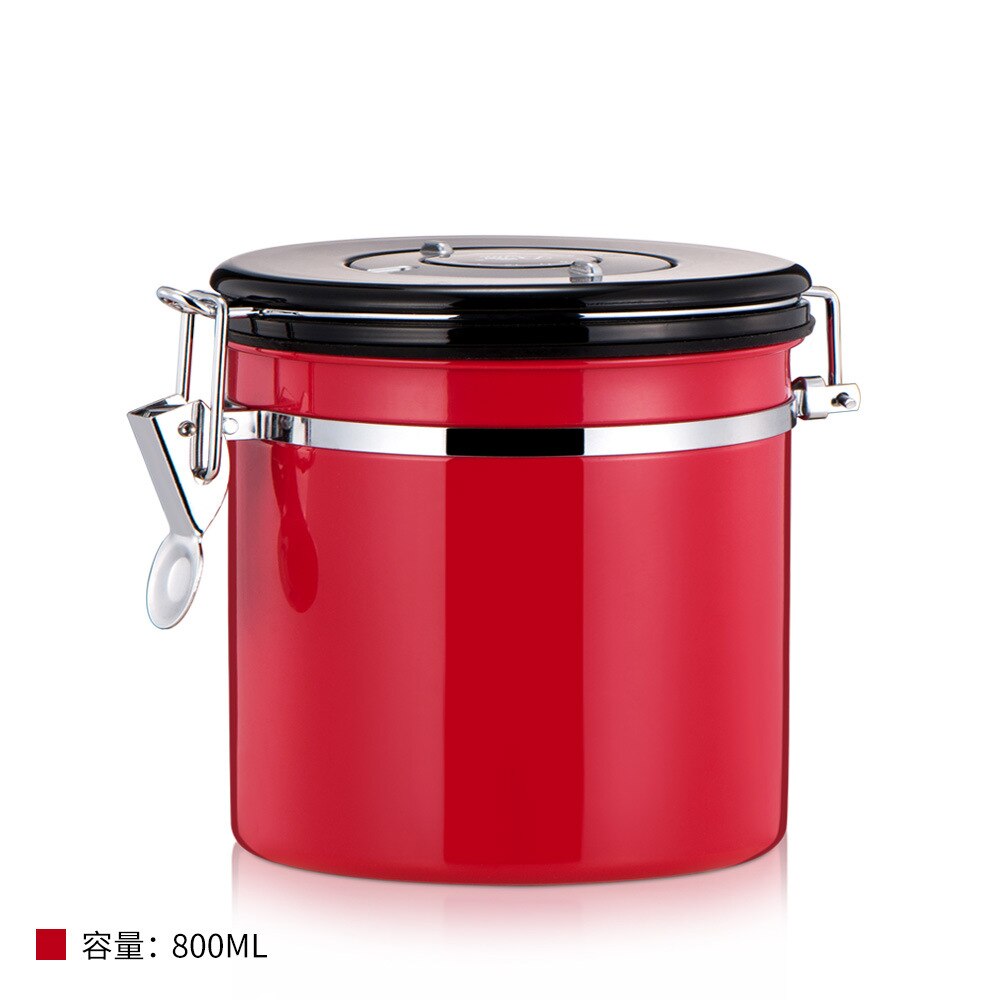 Roestvrijstalen koffiebonen verzegelde blikken met uitlaatklep roestvrijstalen verzegelde blikken theeblikken melkpoederblikken 800ml: 4