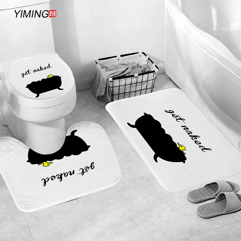 YIMING 3pcs Bath Mat Set Simple Northern European-Style Chandelier Printed Bathroom Anti-Slip Carpet Home Decoration Bath Mat: I