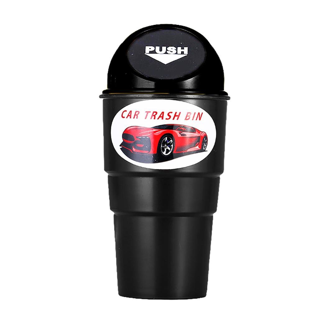 Mini Multi-functional Car Vehicles Trash Bin Rubbish Garbage Can Storage Box: black