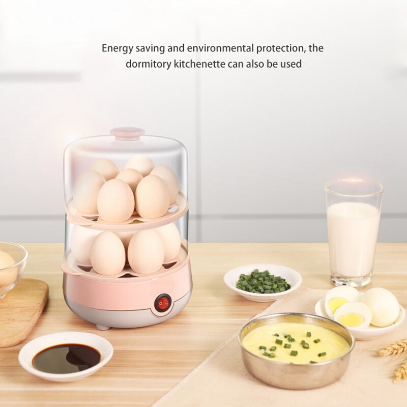 Mini Elektrische Pan Ketels 2-Layer Gekookt Ei Fornuis Multifunctionele Warmte 14 Eieren Broodje Eten Boiler Steamer 220V auto Shut