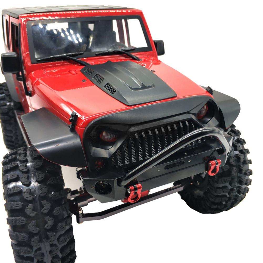 RC Car Front & Rear Bumper - Aluminum Bull Bar with Spare Tire Carrier for Axial SCX10 JEEP TRX-4