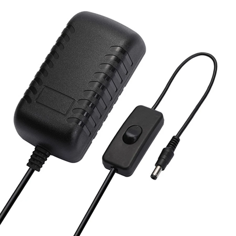 Alimentation 12V 1A 2A 3AP, avec interrupteur, prise ue/US, adaptateur d'alimentation, chargeur AC 100-240V à DC 12V, pilote de transformateur d'éclairage LED