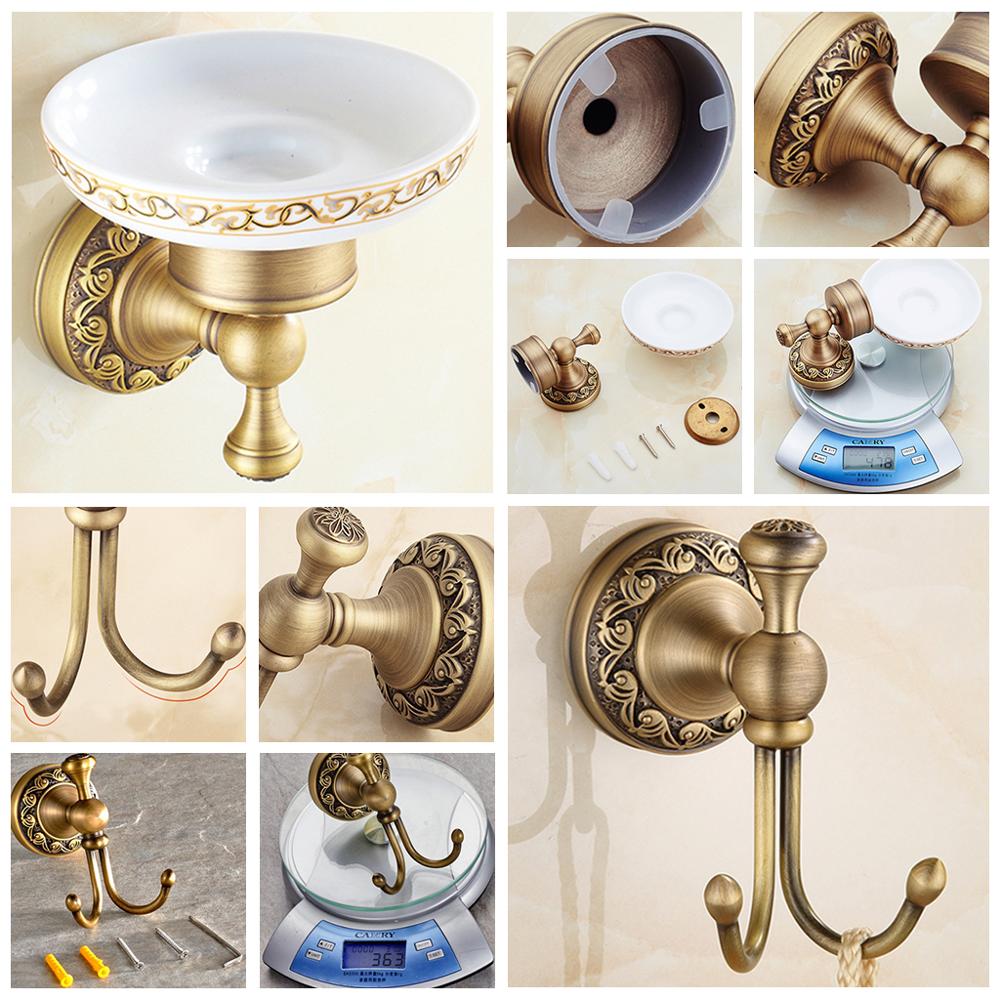 Badkameraccessoires Antiek Brons Handdoekplank Toiletrolhouder Zeephouder Handdoekenrek Tumble Holder Antiek Brons ELF4001