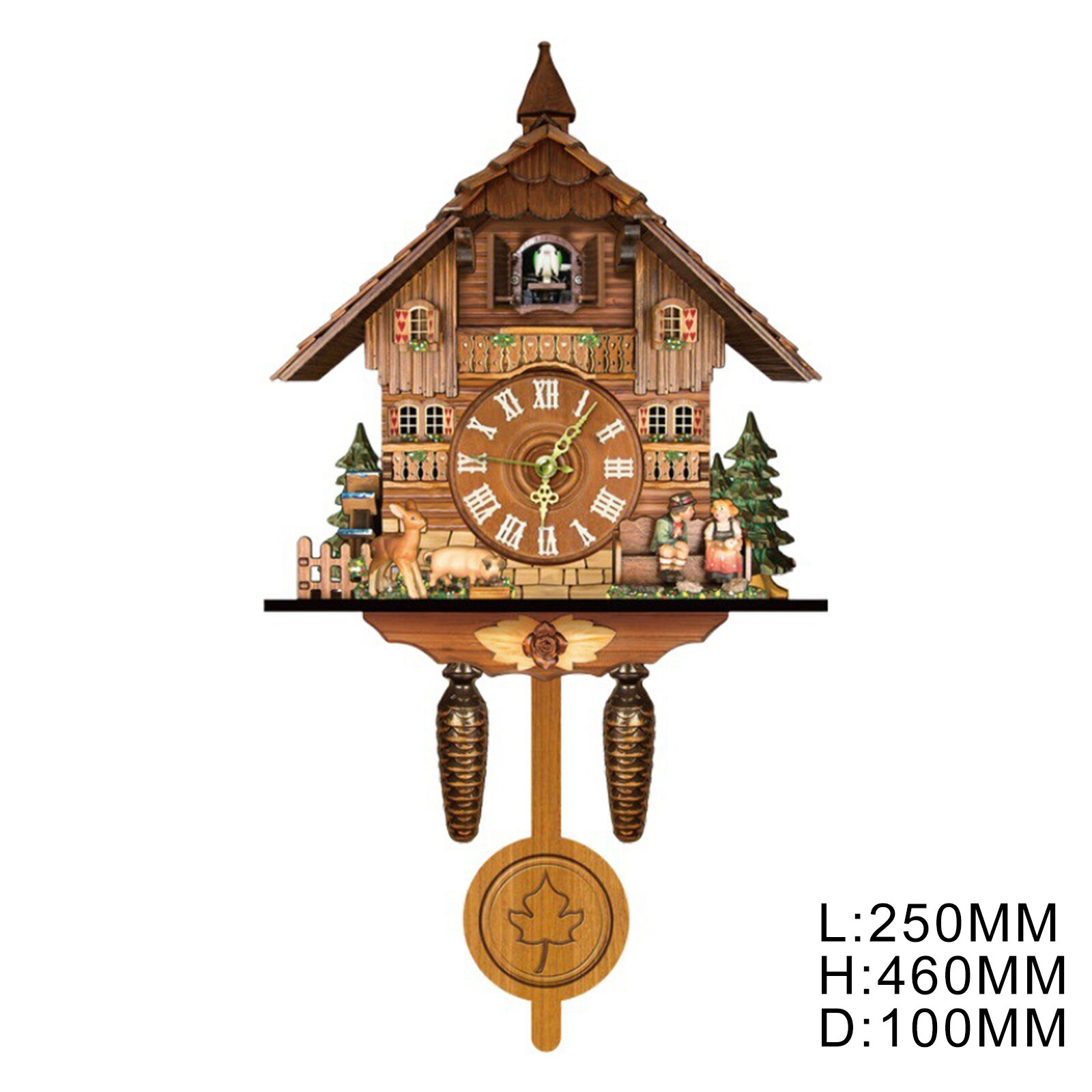 Niemiecki czarny las zegar z kukułką retro styl skandynawski drewniany zegar ścienny z kukułką vj-upuszczać