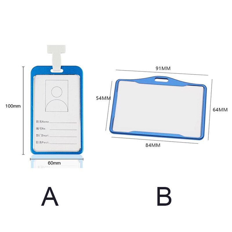 1Pc Aluminium Werk Naam Kaarthouders Visitekaartje Werk Card Id Badge Lanyard Houder Verticale Metalen Id Business case