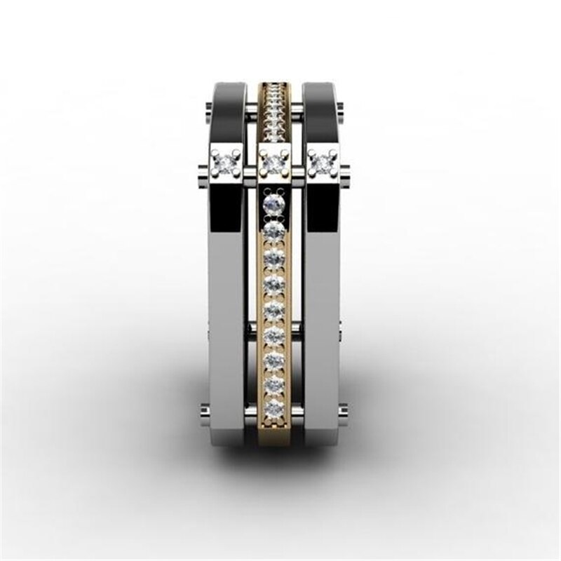 Bagues de fiançailles de mariage carrées pour hommes, bijoux simples, couleur or et argent, de fête