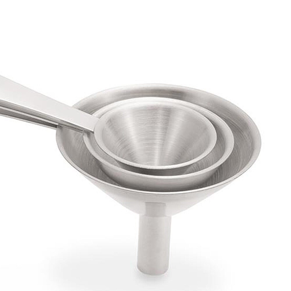 3pcs Portable Stainless Steel Funnel Small Mouth Mini Bar Wine Flask Funnel Kitchen Essentail Oil Funnel Tools Home Accessories