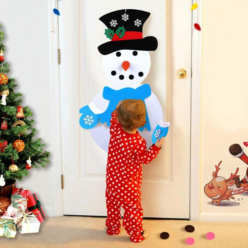 DIY Felt Snowman Christmas Year Kids Toys Decorations for Hanging Door Kit Wall Christmas Ornaments