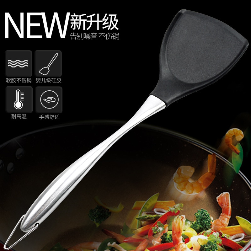 Non-stick spatel skänk non-stick grytslev verktyg matlagning köksutrustning hushåll skadar inte grytan högtemperaturbeständig si