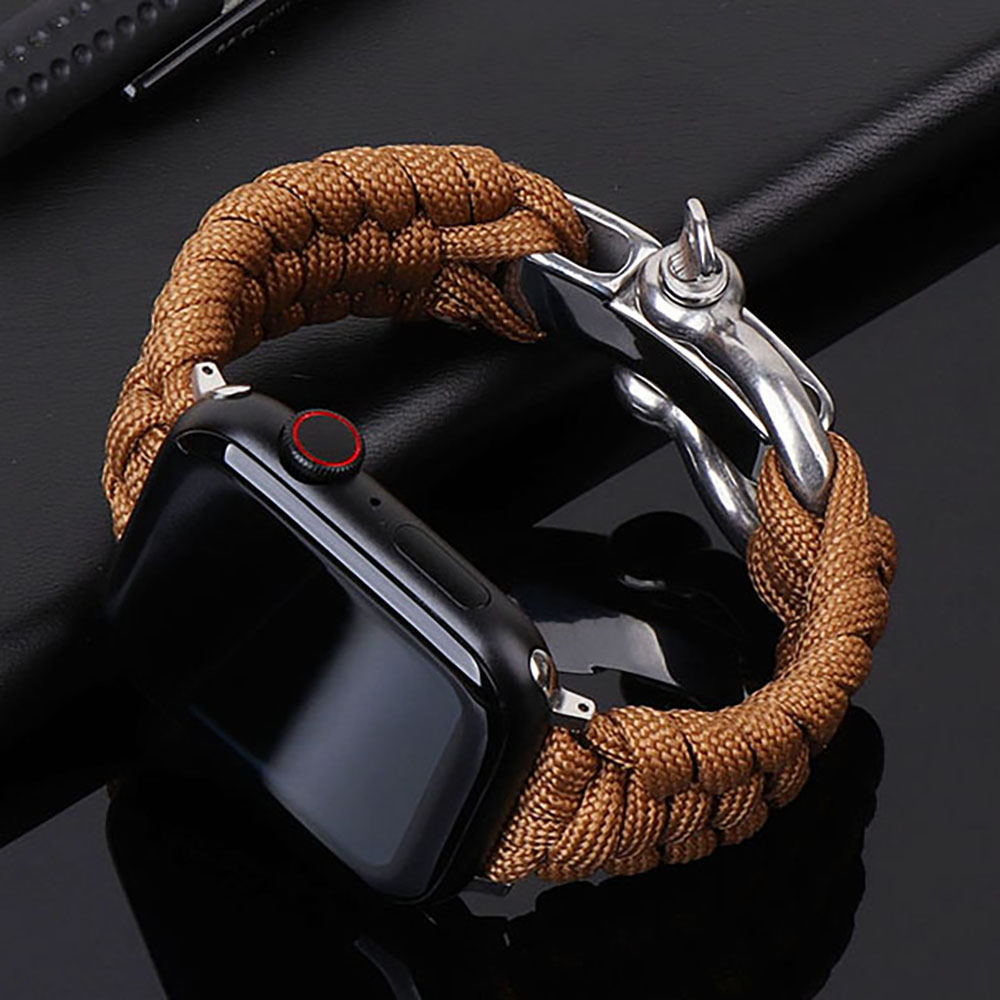 Band voor Apple Watch Band 44 mm 40 mm 45 mm 41 mm 42 mm 49 mm Nylon gevlochten buitenarmband iWatch Serie 3 4 5 SE 6 7 8 9 Ultra: S / Black Yellow