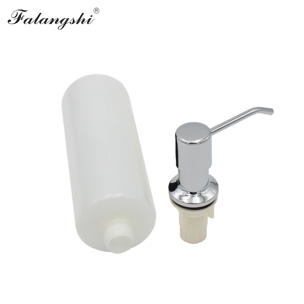 Stainless Steel 400ml Kitchen Sink Pump Soap Dispenser Deck Mounted Chrome/Brush/White/Black Dispenser for Liquid Soap WB8602: Chrome