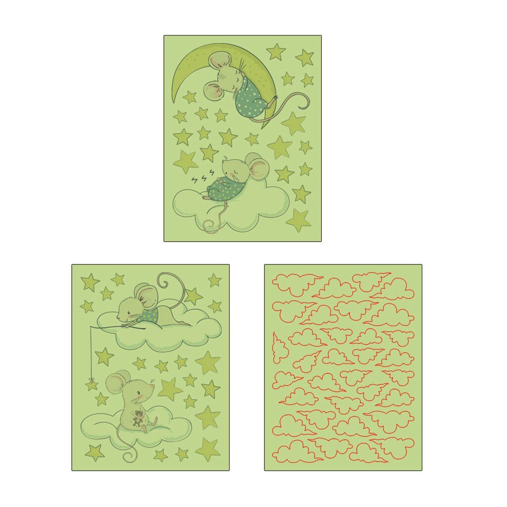 decoration Glow Stickers star cloud Fluorescent Glow In the dark Luminous on Wall Stickers for Kids Room living room Decal