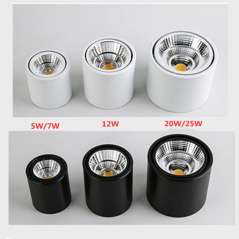 LED Surface Mounted Downlight COB Spotlight AC85-265V 7W 12W 20W Adjustable Angle Surface Mounted Light Indoor Led Downlight