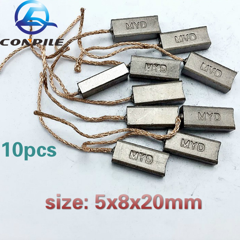 10 stk 5 x 7 x 20mm 5 x 8 x 20mm bilgenerator børste børsteregulator bak utløpsledning