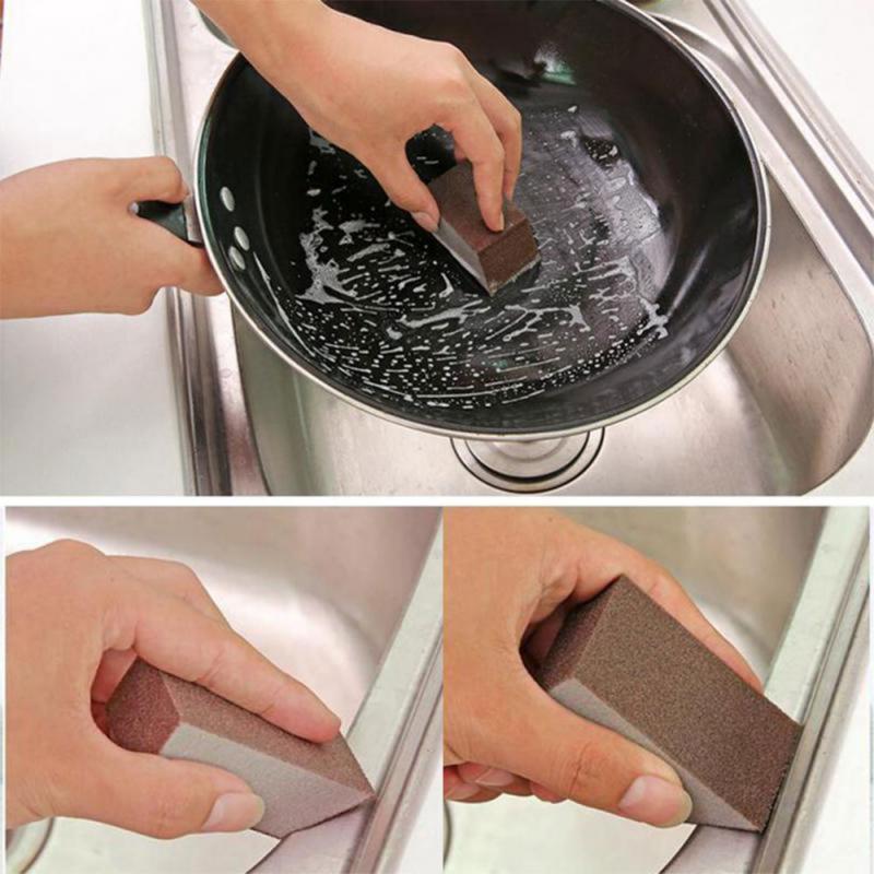 Brosse éponge Emery pour éliminer la rouille, Gadget en coton, détartrage, Pot de frottement propre, accessoires de cuisine, nouveauté