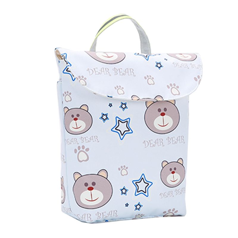Dessin animé impression humide sac sec bébé couche-culotte sac organisateur réutilisable poche pour bébé sac à couches