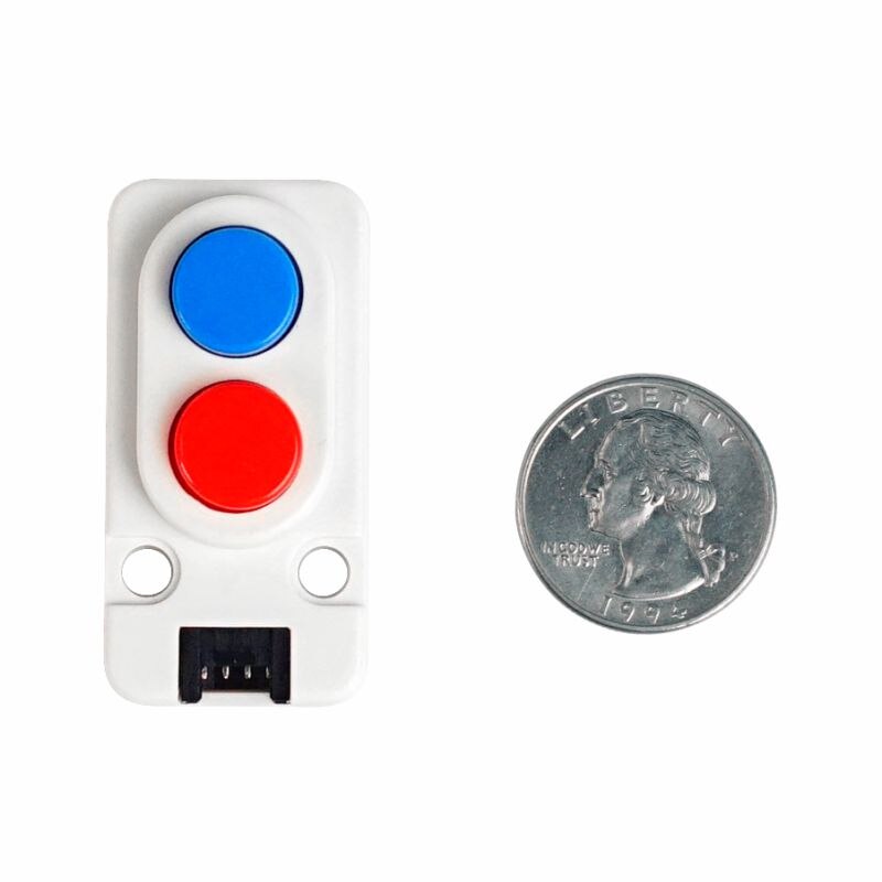 M5Stack Official Mini Dual Button Unit Mini with GROVE Port Cable Connector Compatible with FIRE/M5GO ESP32 Micropython Kit