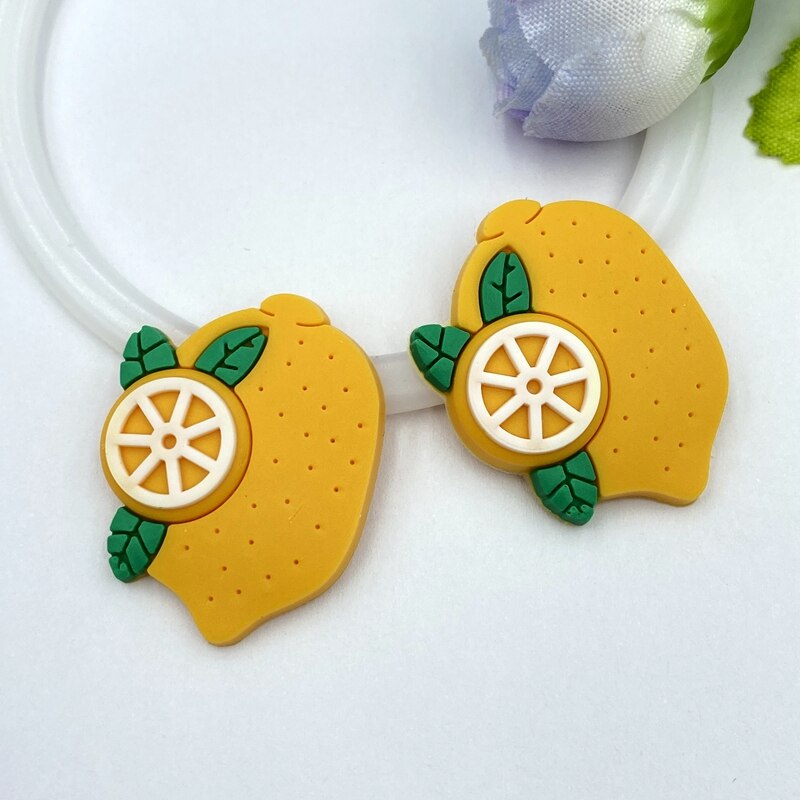 30pcs Mixed PVC lovely fruit flexible glue Flat back DIY Scrapbook Embellishment Phone Craft Decoration C03: H