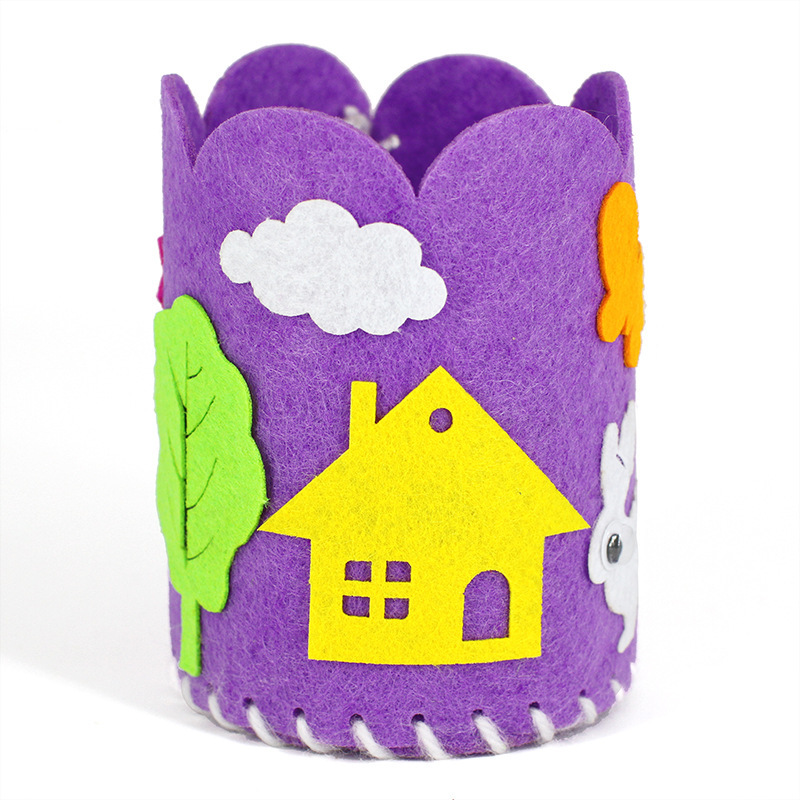 Cartoon Non-woven Pen Holder Kindergarten Handmade DIY Craft Toys Set Children&#39;s Three-dimensional Kids Arts For child: 2