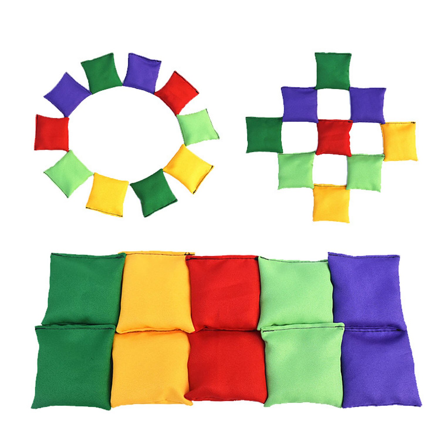 Garden Game Ring Toss Toy Set with 4PCS Bean Bag 6PCS Traffic Cone10PCS Ring Outdoor Speed Agility Training Game Carnival Party