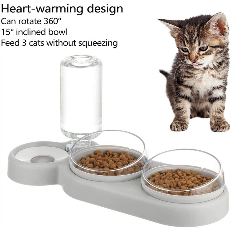 Triple Kom Voor Kat Automatische Feeder Hond Kattenvoer Kom Met Fontein Dubbele Kom Drinker Verhoogde Stand Schotel Kommen voor Kat
