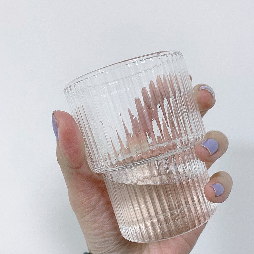 Glass Cup Transparent Tea Coffee Mug Ice Beer Cup Heat Resistant Insulated Glass Cup Milk Juice Mug Origami Style