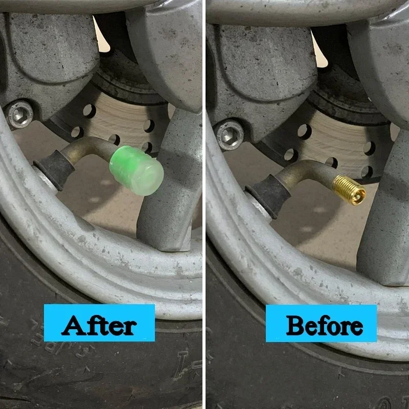 Auto Leuchtende Reifen Ventil Kappen Fluoreszierende Nacht Leuchtende Motorrad Fahrrad Rad Reifen Hub Ventile Stengel Deckel Dekor