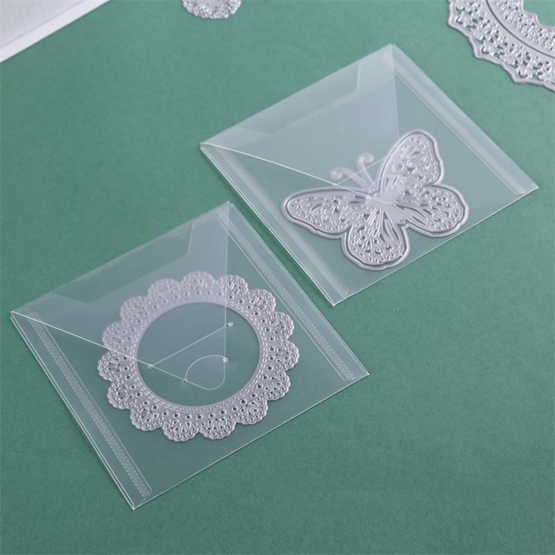 10 Pcs/pack Plastic Storage Envelopes for Clear Stamps and Cutting Dies Storage Pockets for Crafters Easy Close and Open